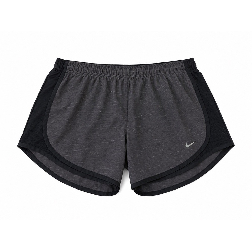 Nike Womens Dri-Fit Tempo Running Shorts Gray Black Built-In Brief‎ Size M
